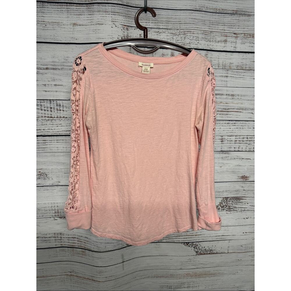 Sundance Long Sleeve Thermal with Lace Work Pink XS - Picture 2 of 6